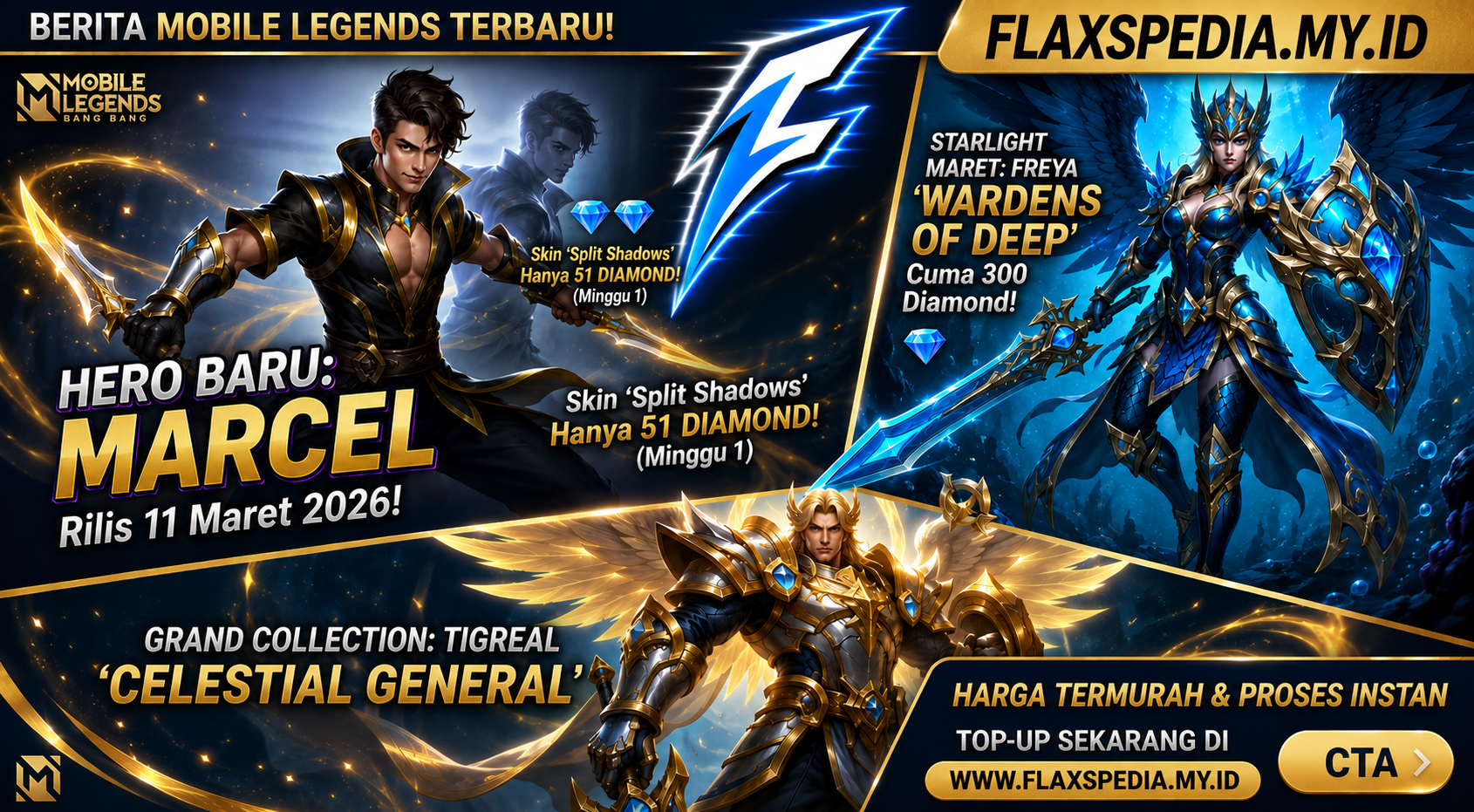 Rilis Hero Baru Marcel & Skin Starlight Maret 2026: Siapkan Diamond-mu!